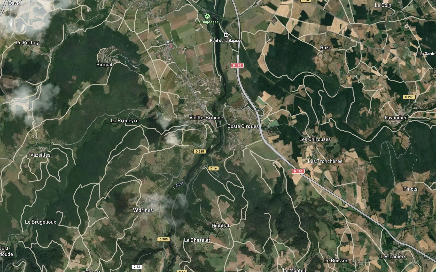 Satellite map of the Ruisseau du Celoux