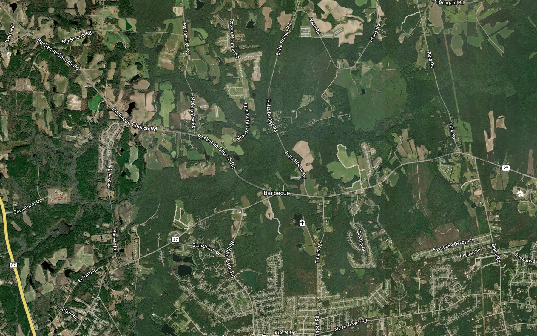 Satellite map of the Kiln Branch