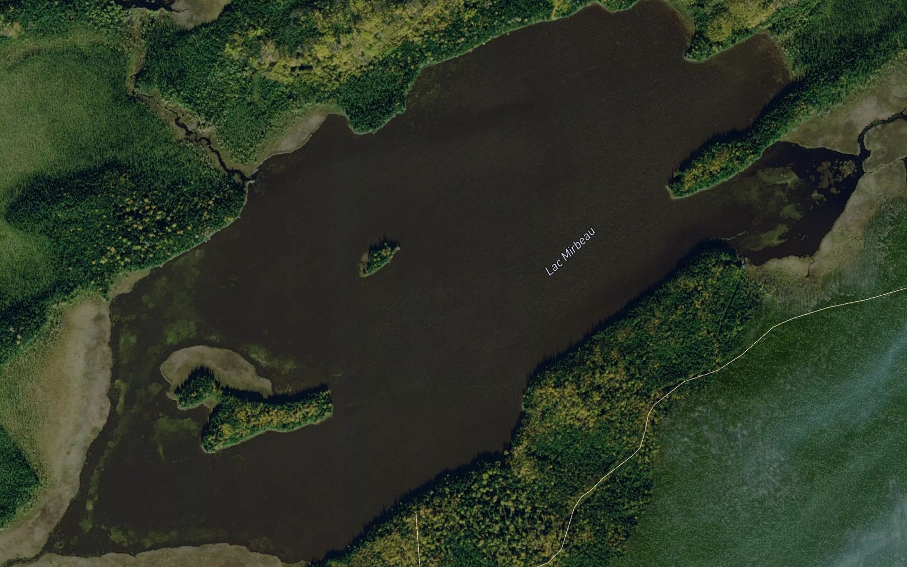 Satellite map of the Lac Mirbeau