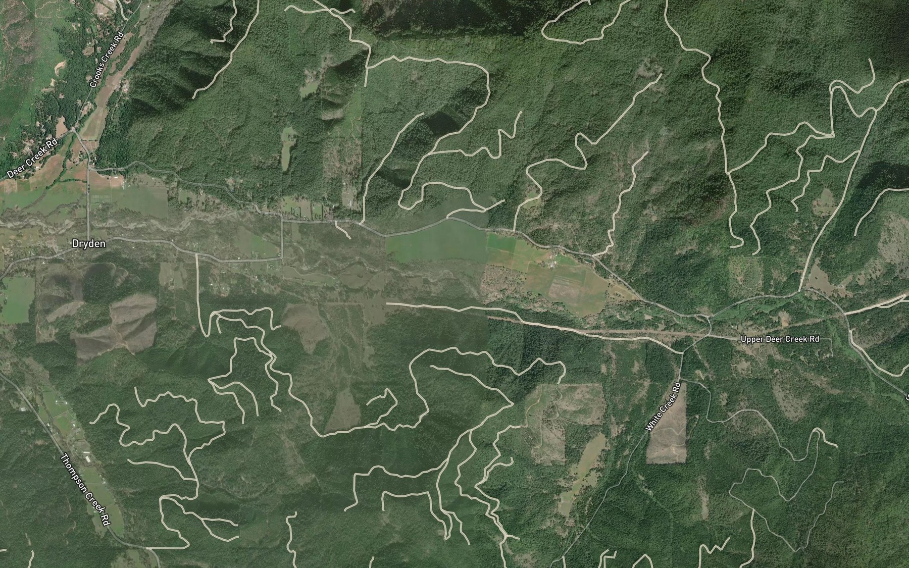 Satellite map of the Cedar Creek