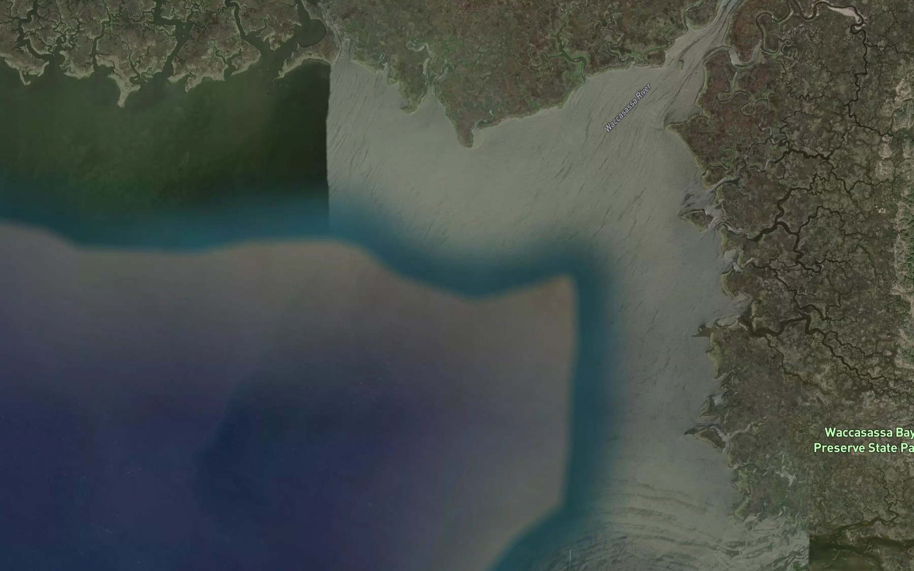 Satellite map of the Waccasassa Bay