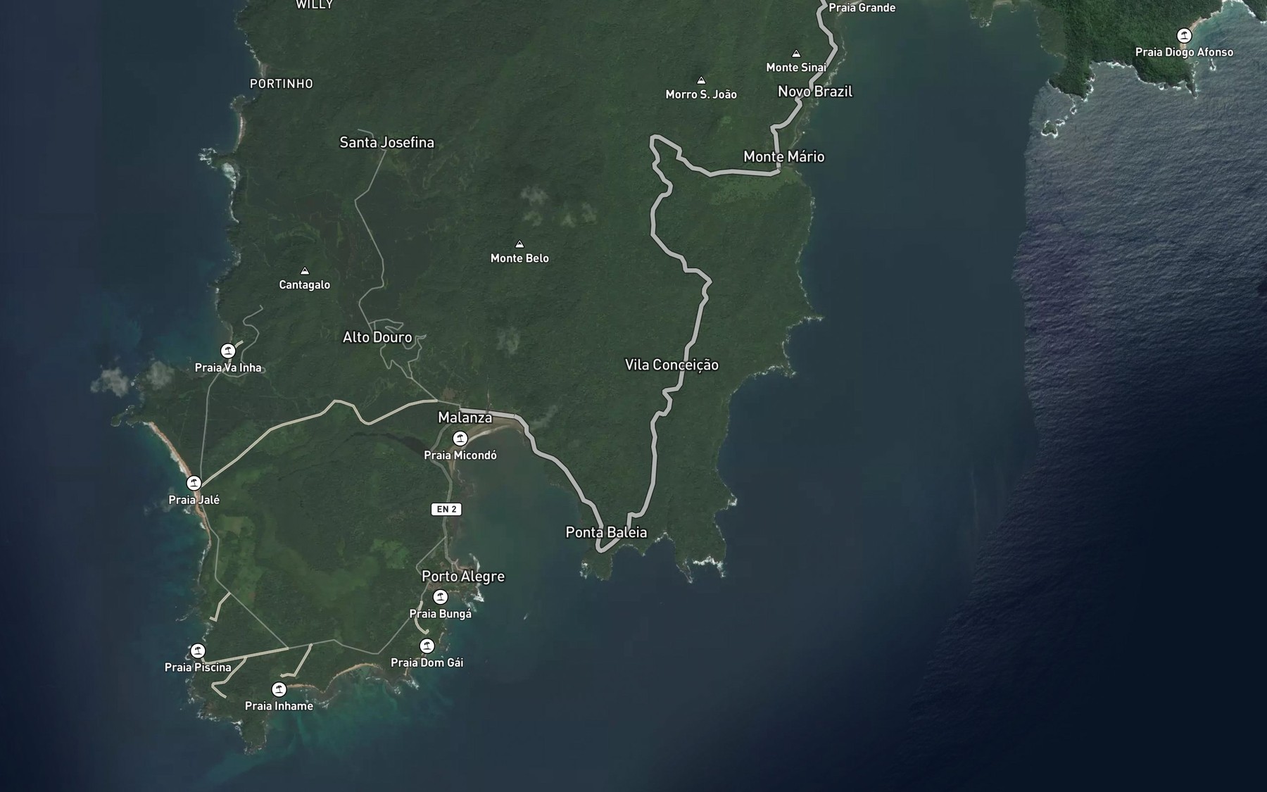 Satellite map of the Rio Gumbela