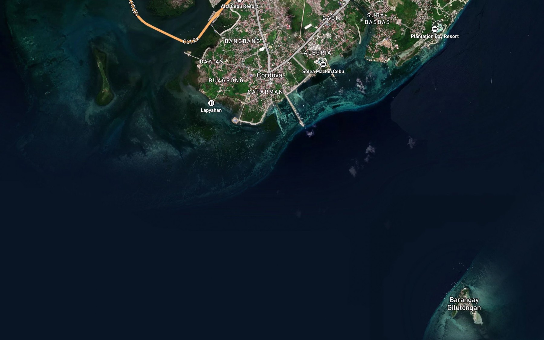 Satellite map of the Inayangan River