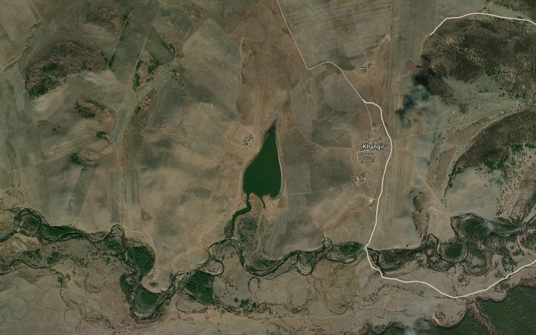 Satellite map of the Ozero Khangir