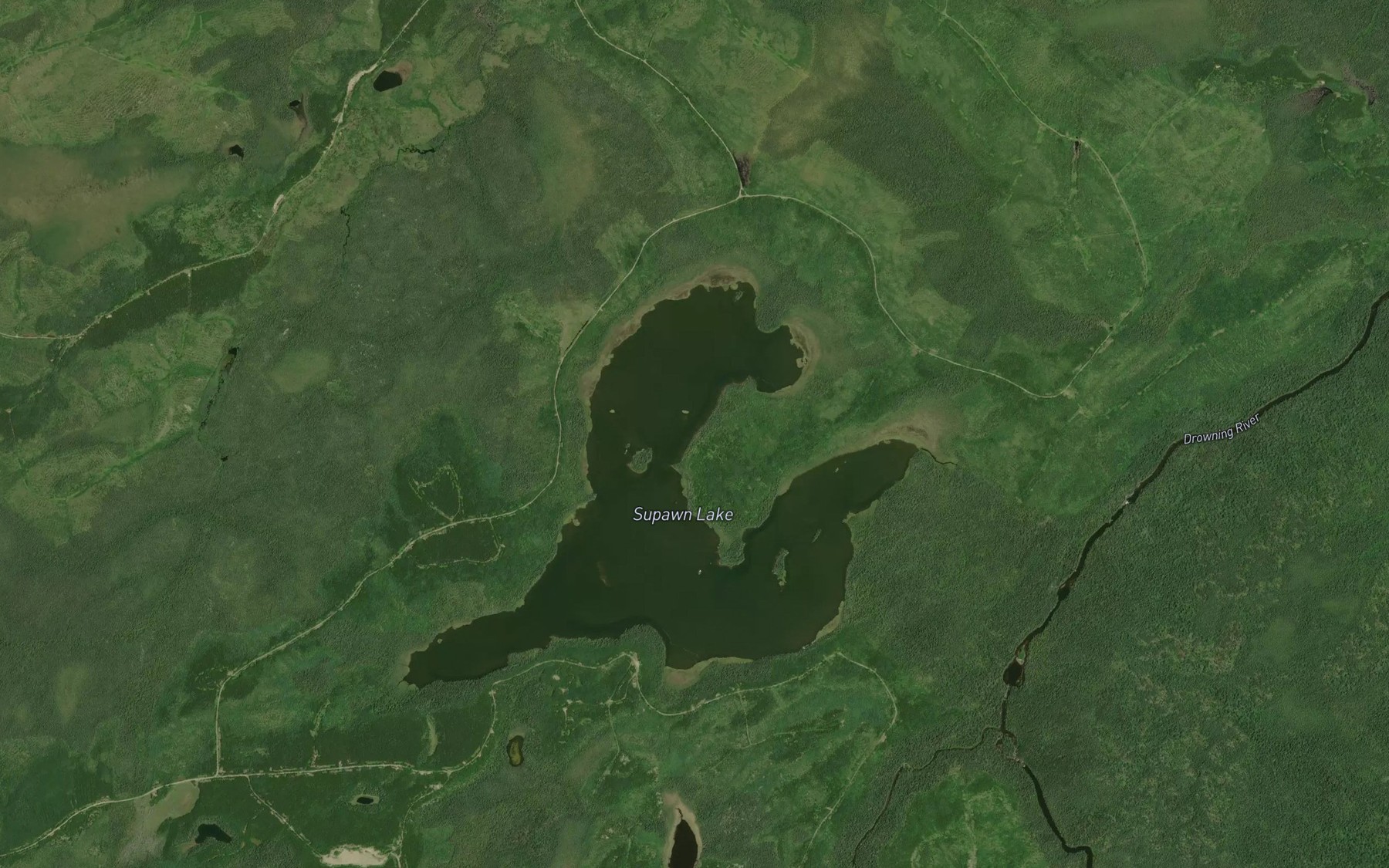 Satellite map of the Supawn Creek