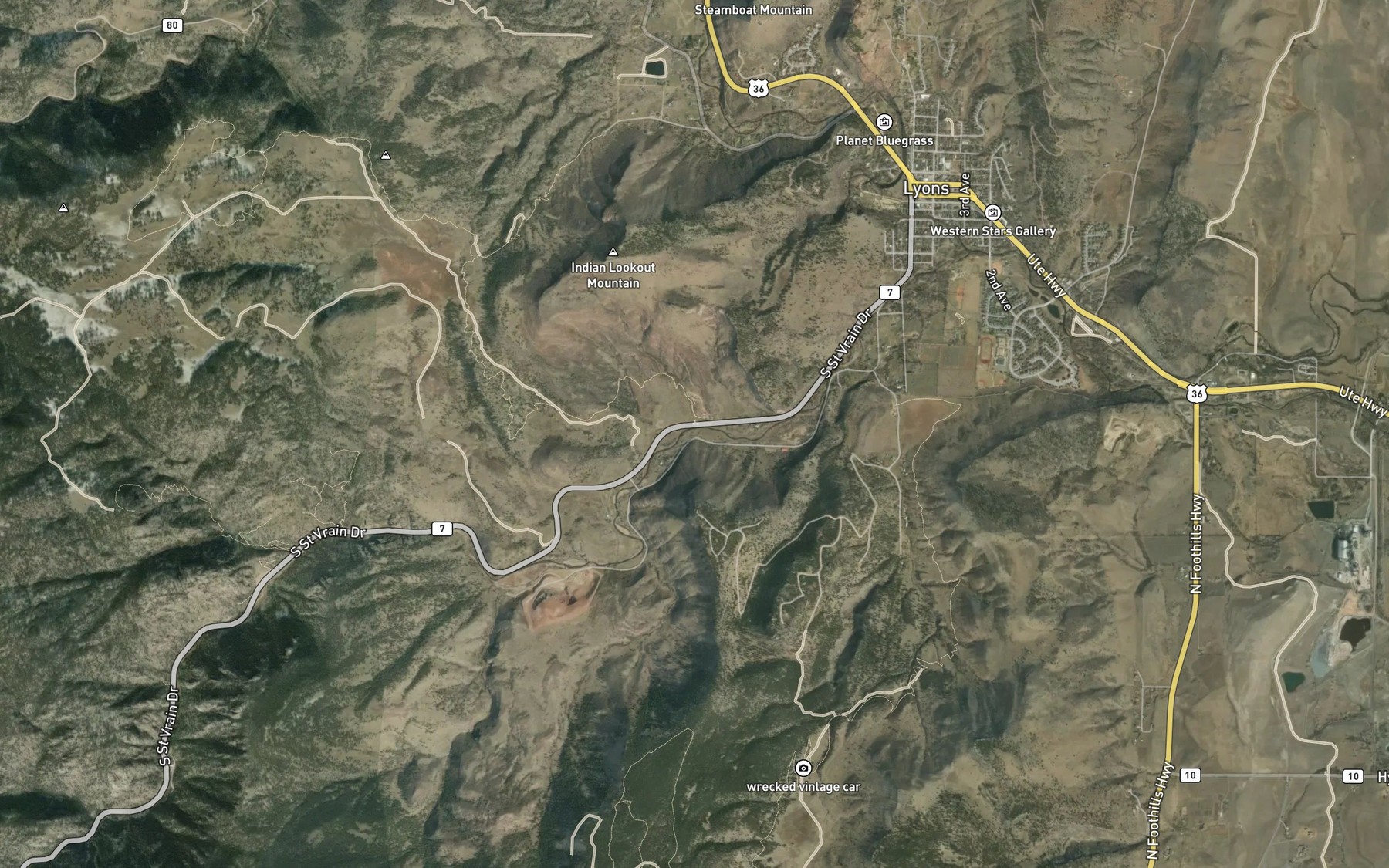 Satellite map of the Mathews Ditch