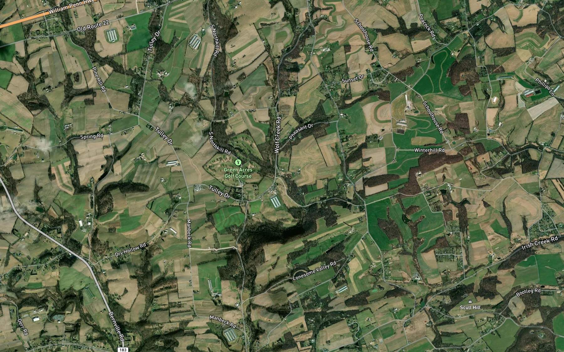 Satellite map of the Wolf Creek