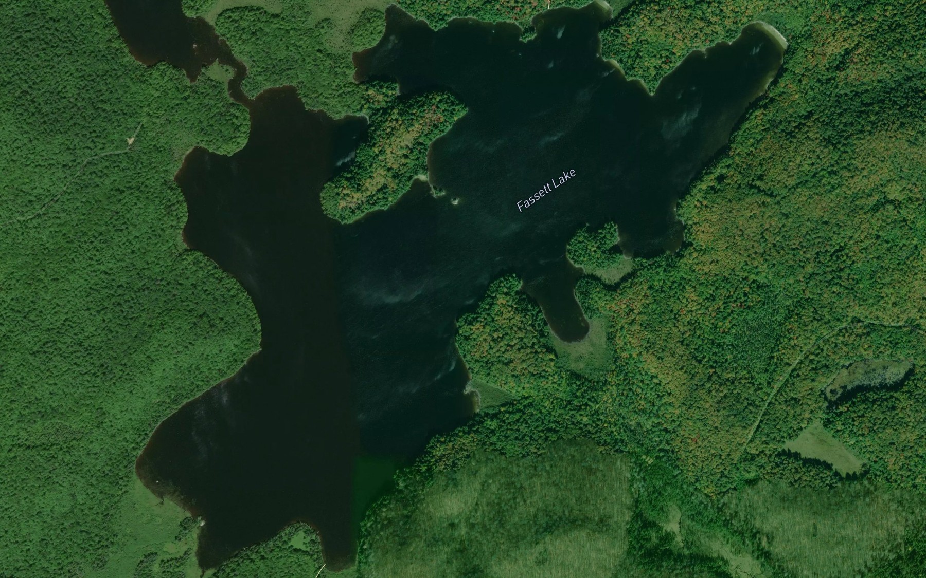 Satellite map of the Fassett Lake