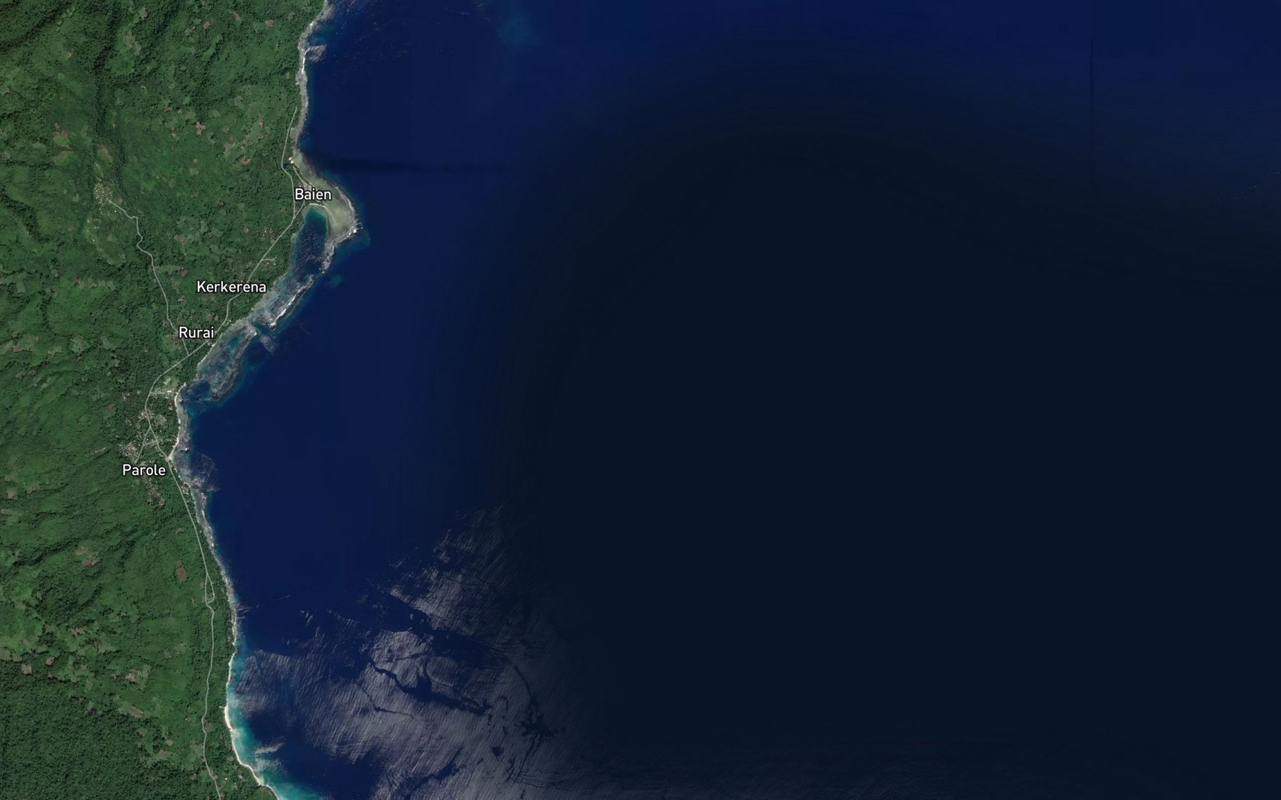 Satellite map of the Jacquinot Bay