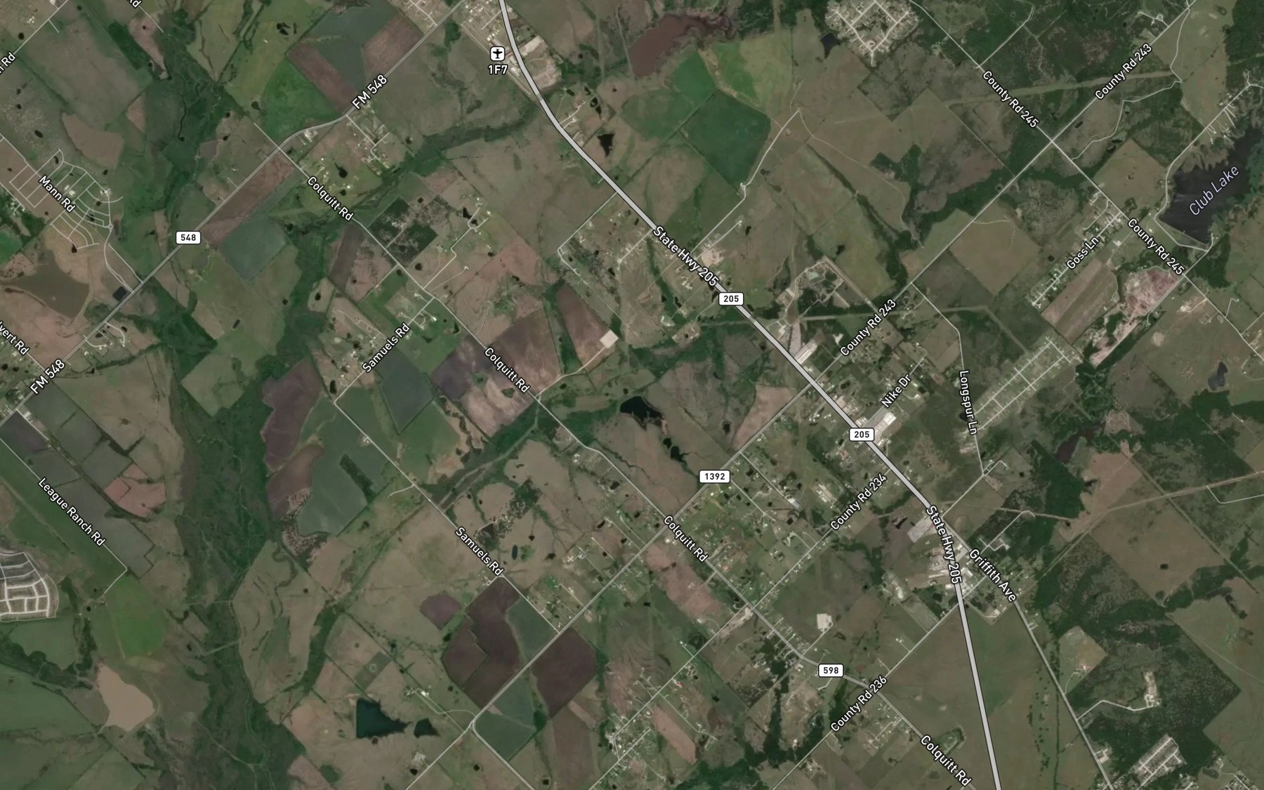 Satellite map of the Roberts Lake