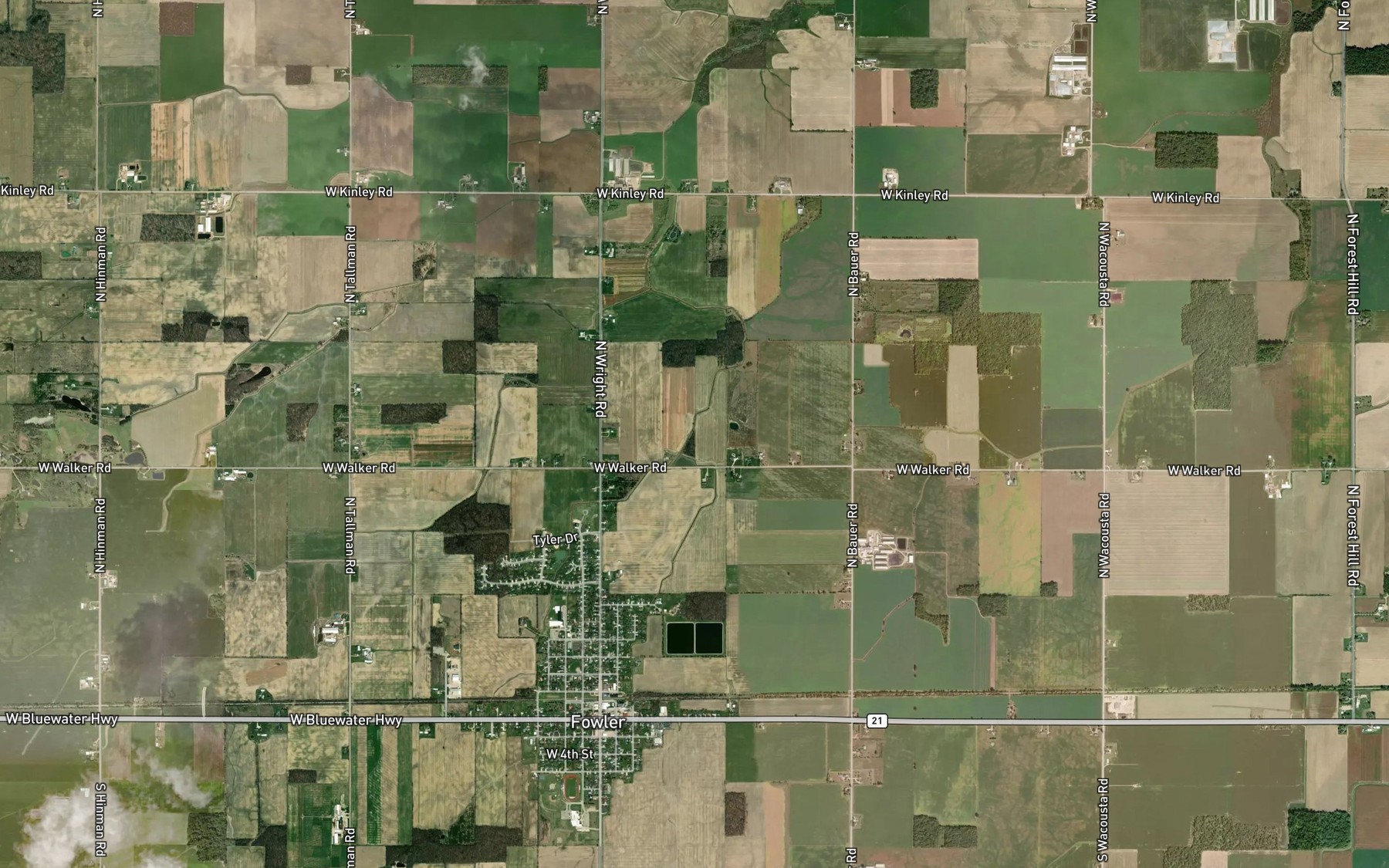 Satellite map of the Sturgis Drain