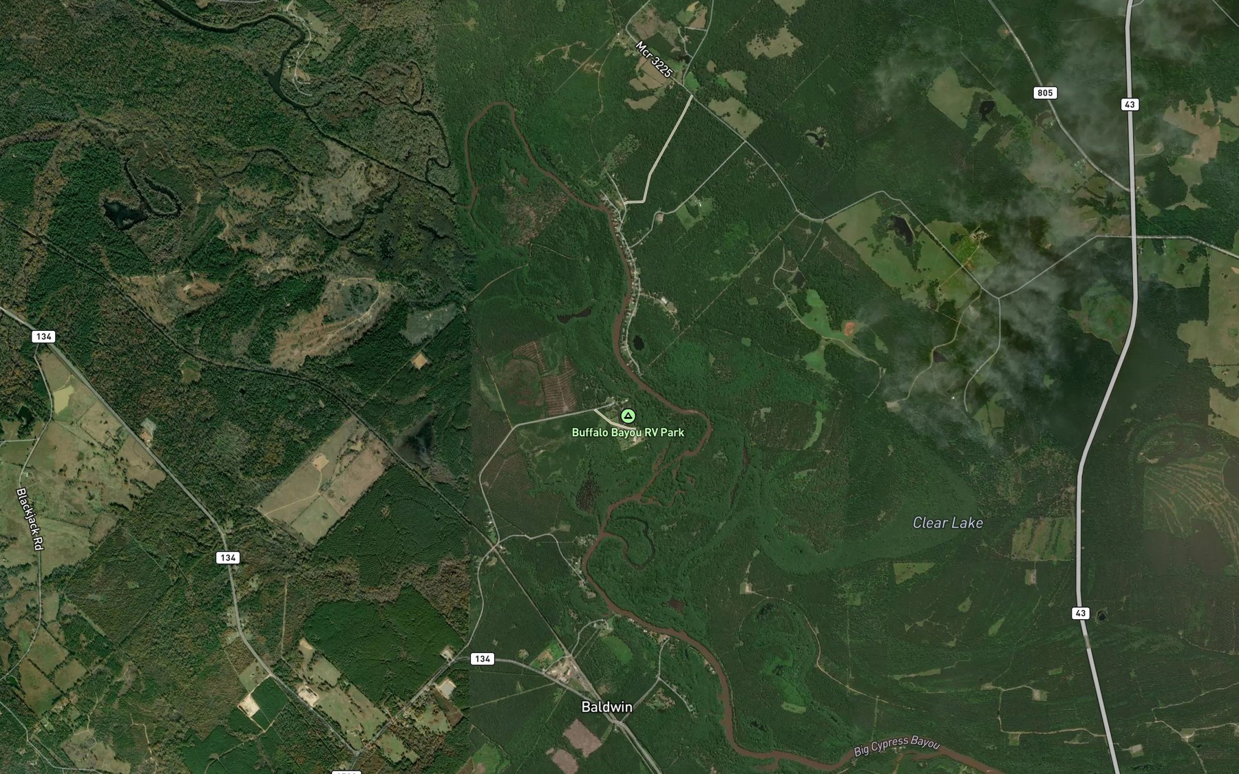 Satellite map of the Centel Lake
