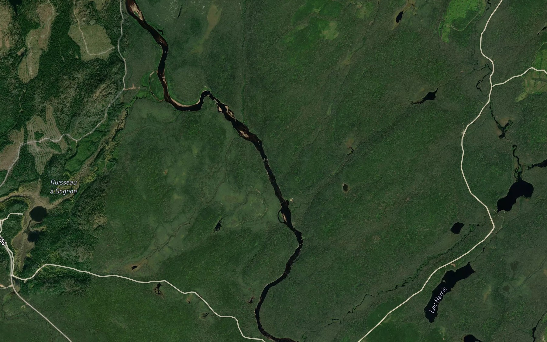Satellite map of the Ruisseau Grant
