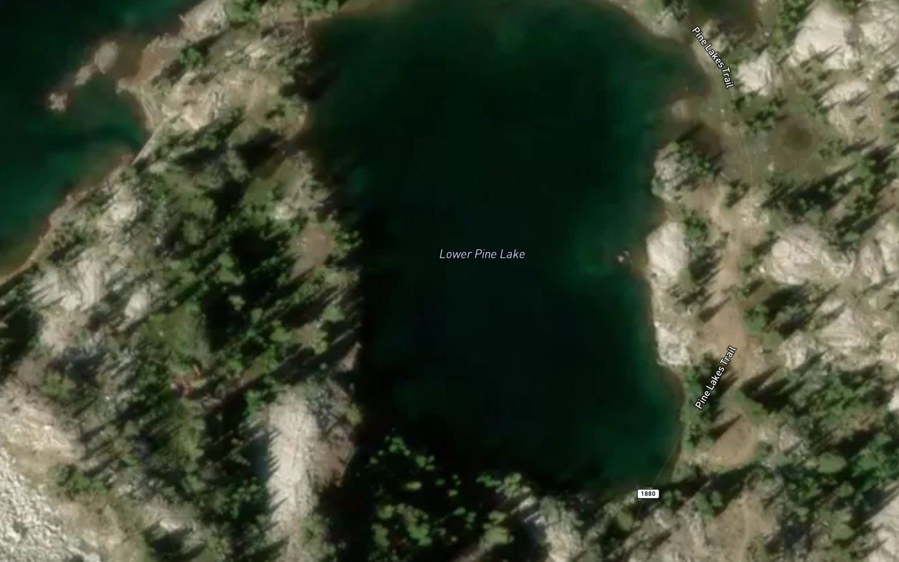 Satellite map of the Lower Pine Lake