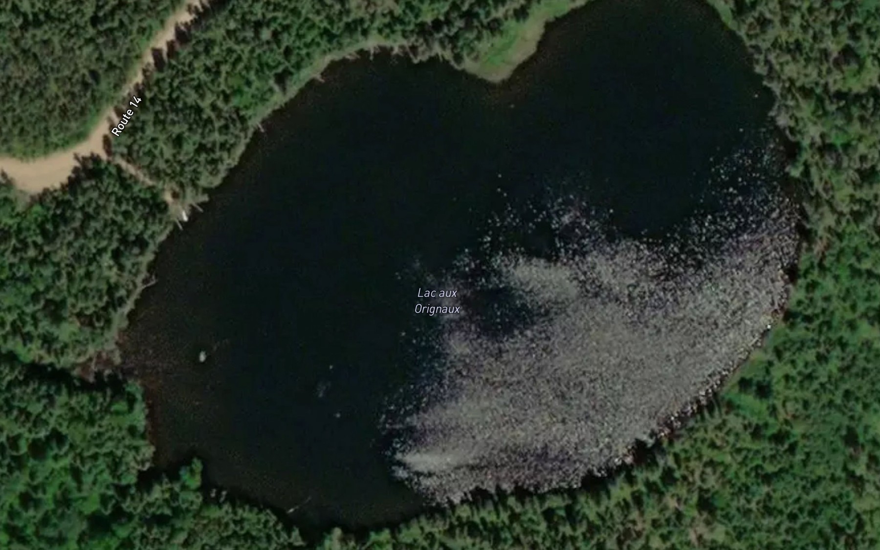 Satellite map of the Lac aux Orignaux
