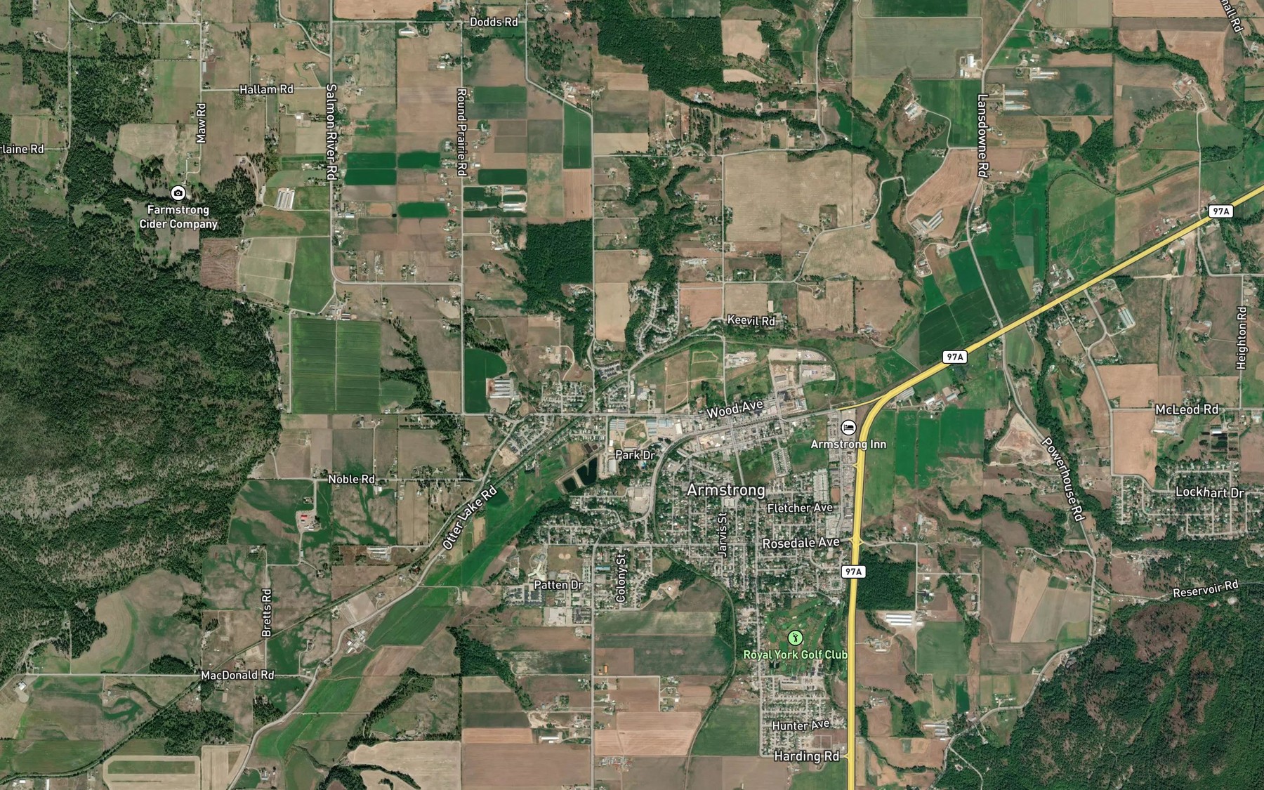 Satellite map of the Meighan Creek