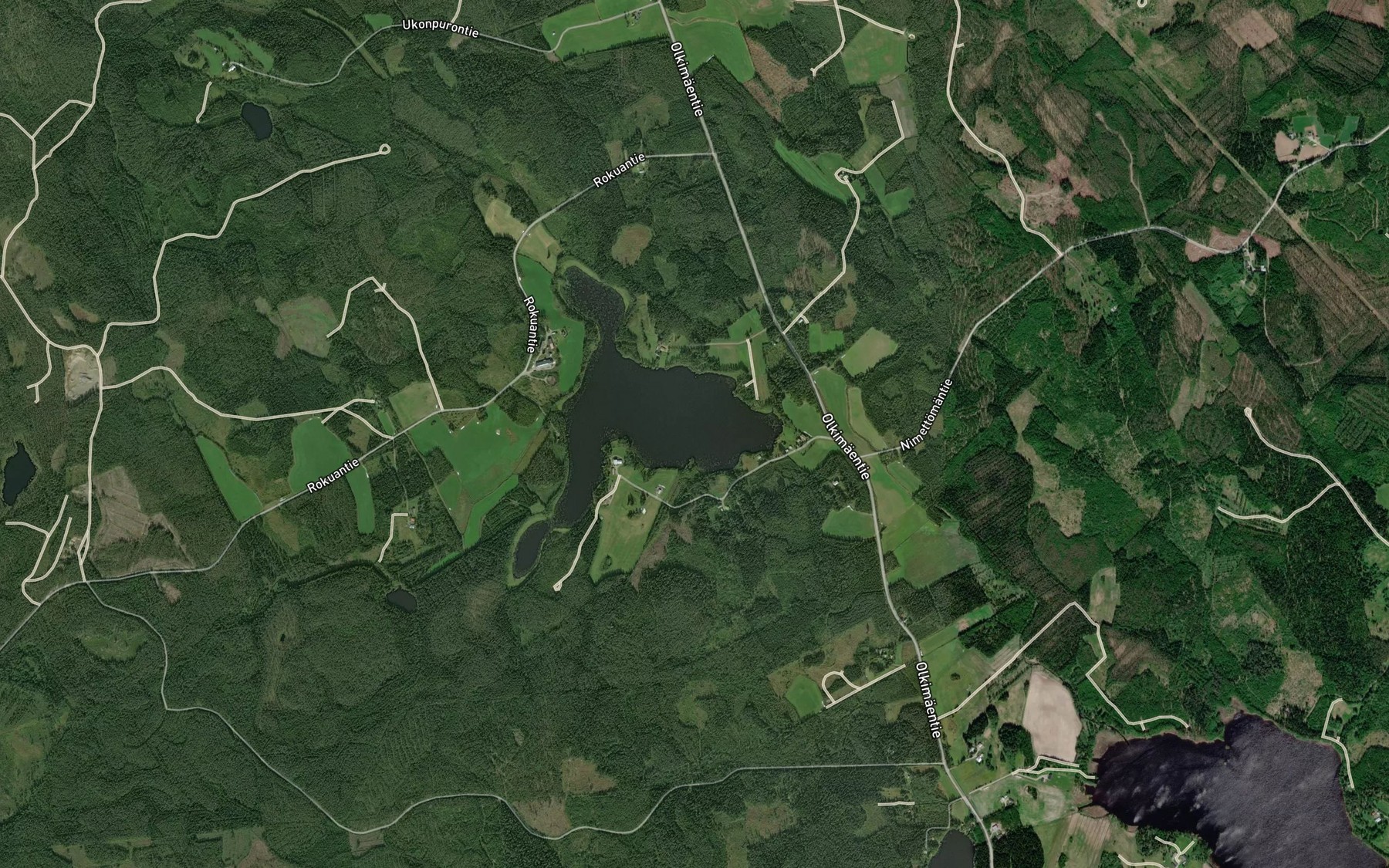 Satellite map of the Pettaysjarvi