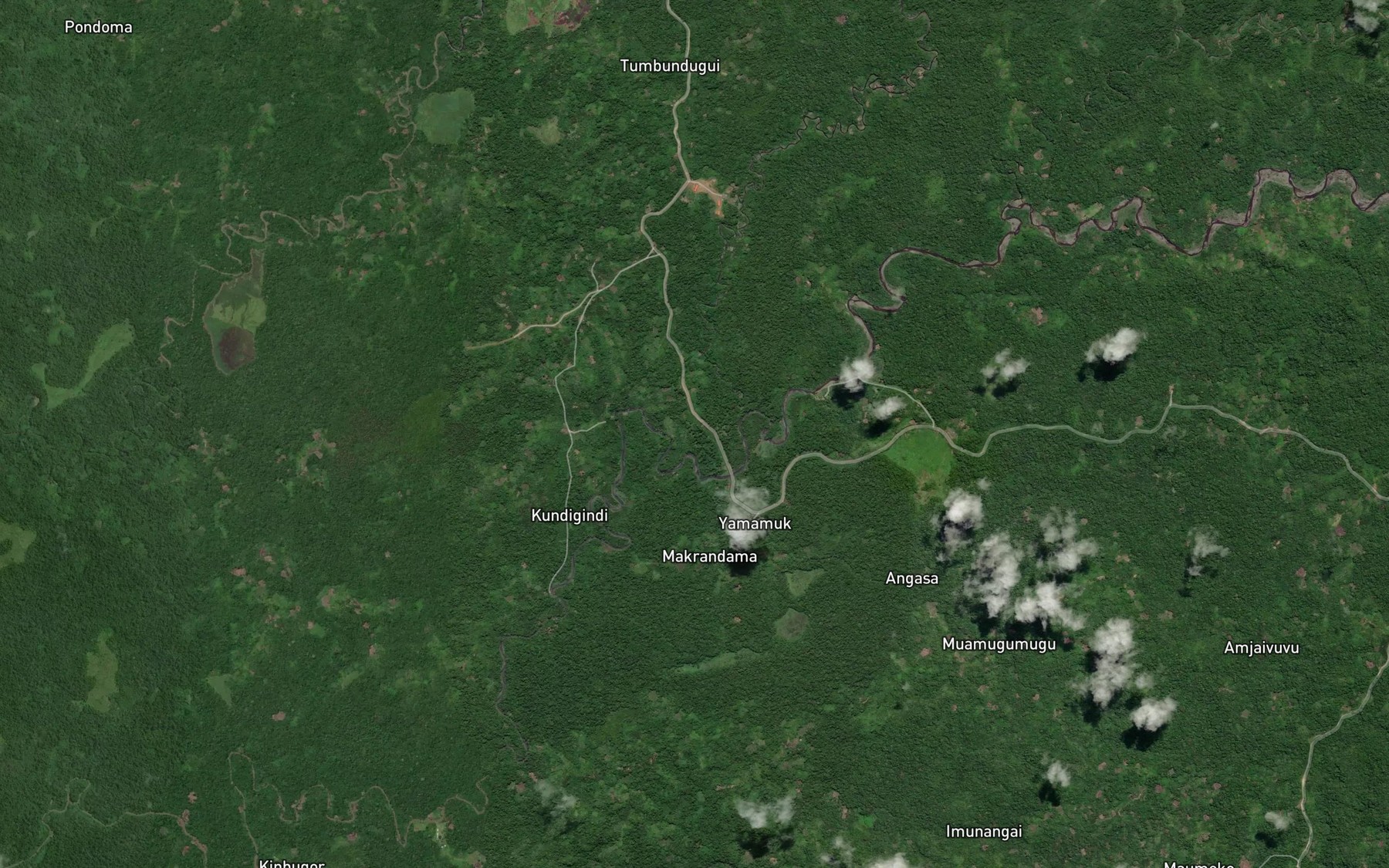 Satellite map of the Kolailo River