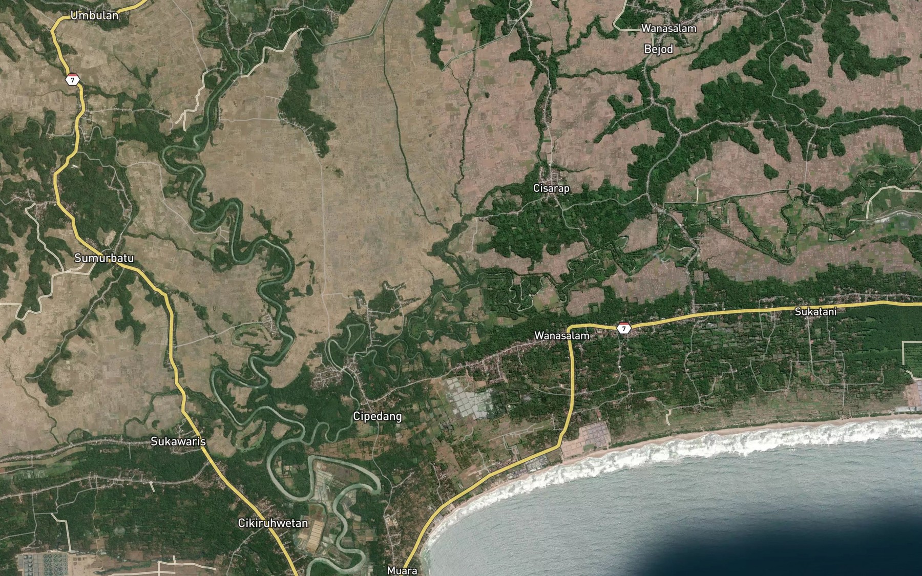 Satellite map of the Ci Barengkok