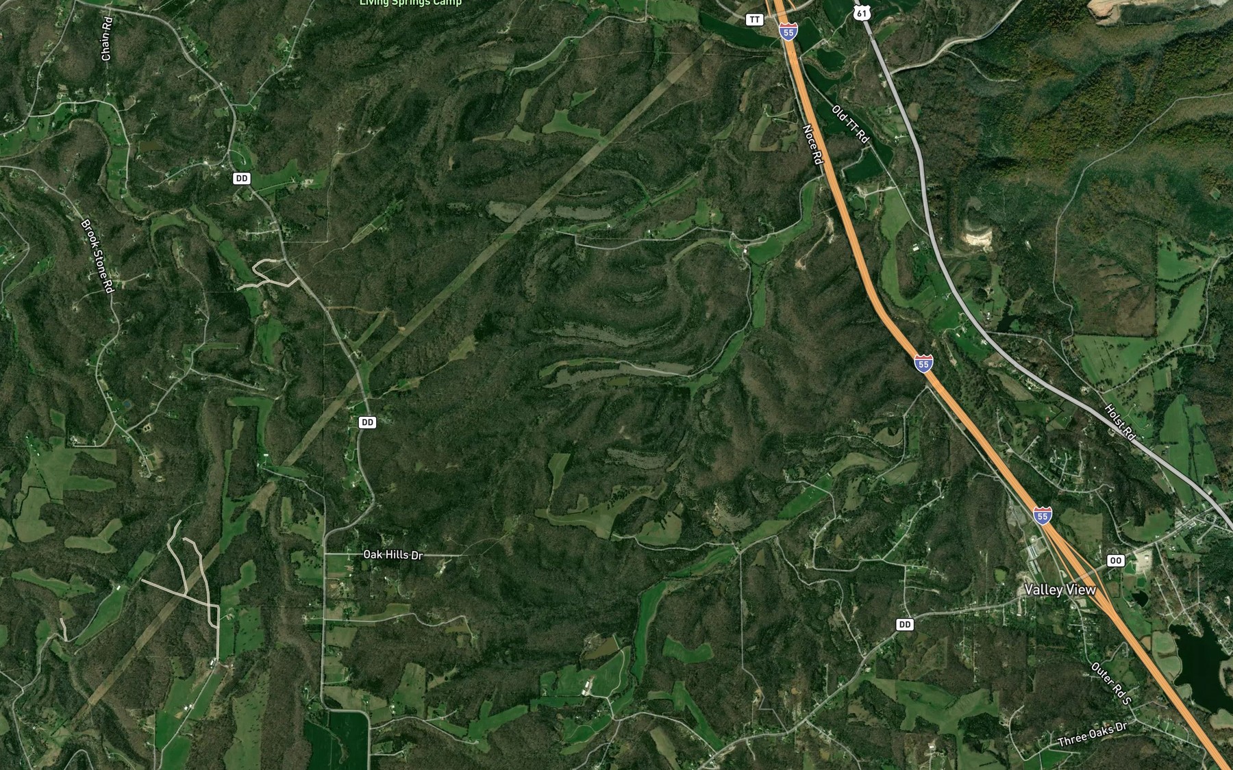 Satellite map of the Corbin Lake