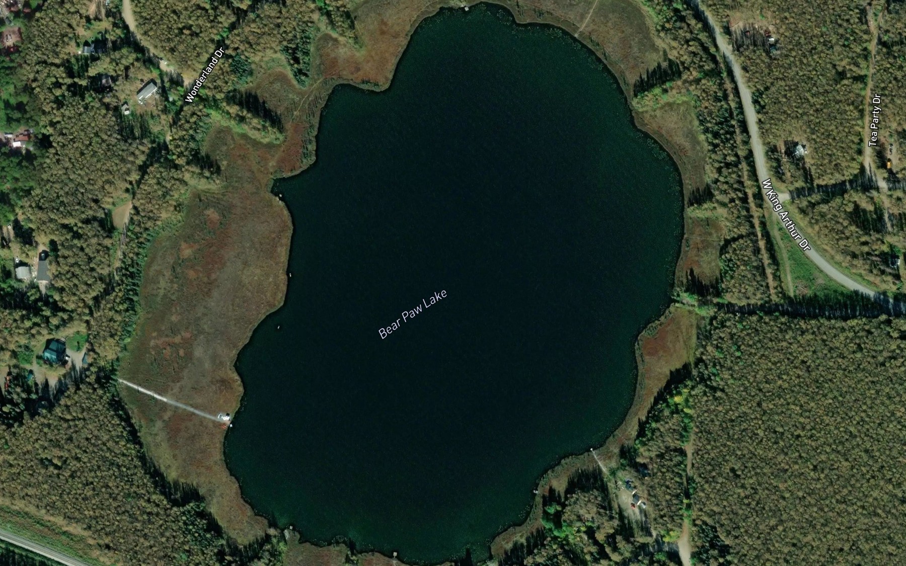 Satellite map of the Bear Paw Lake