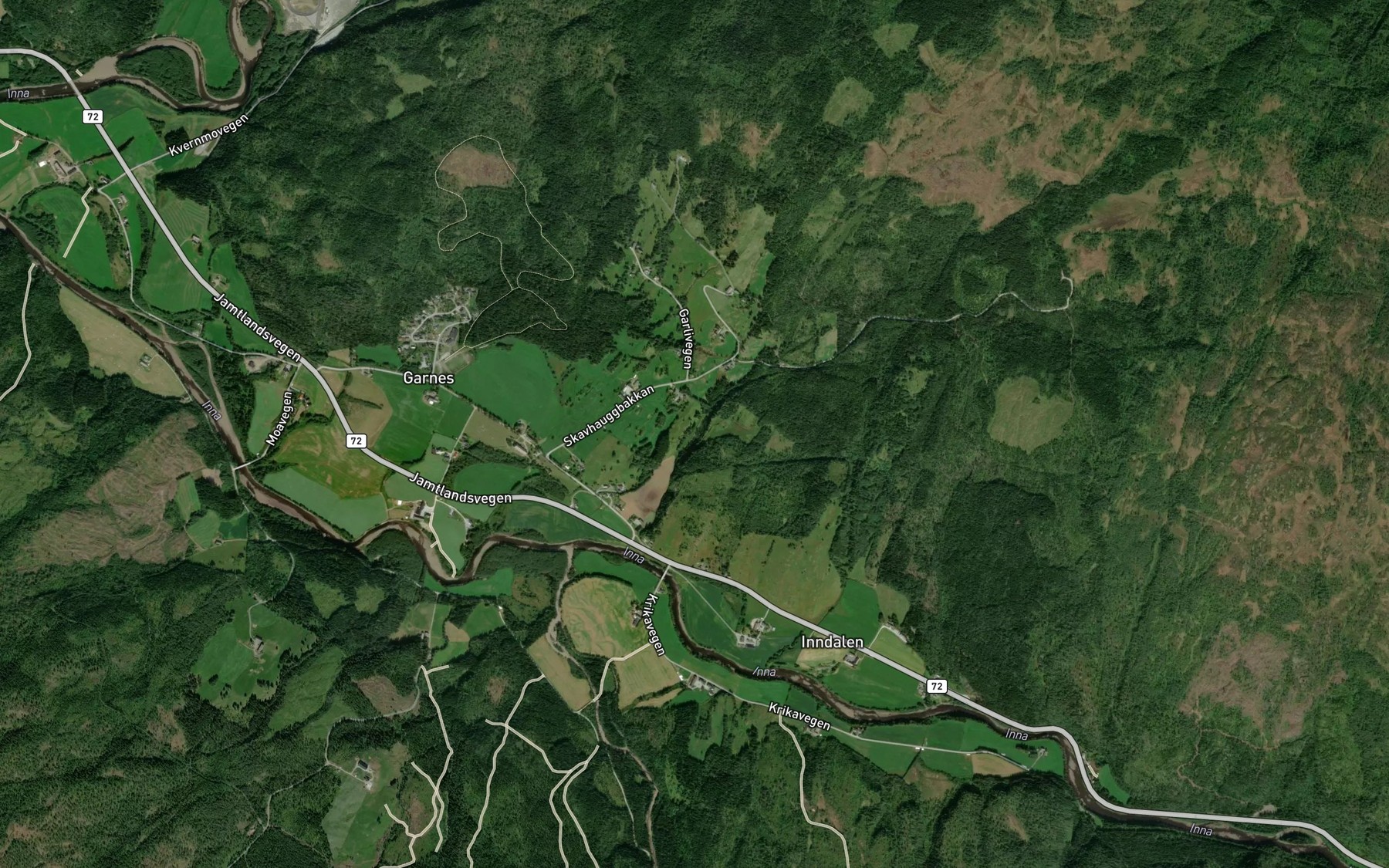 Satellite map of the Akergjerdebekken