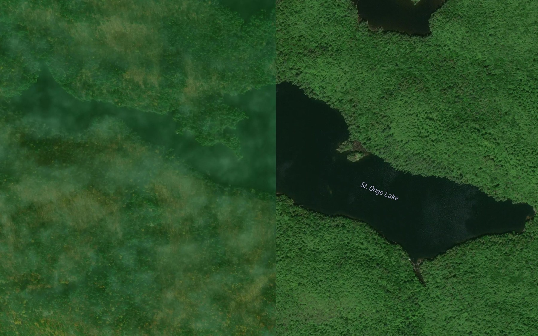 Satellite map of the St. Onge Lake
