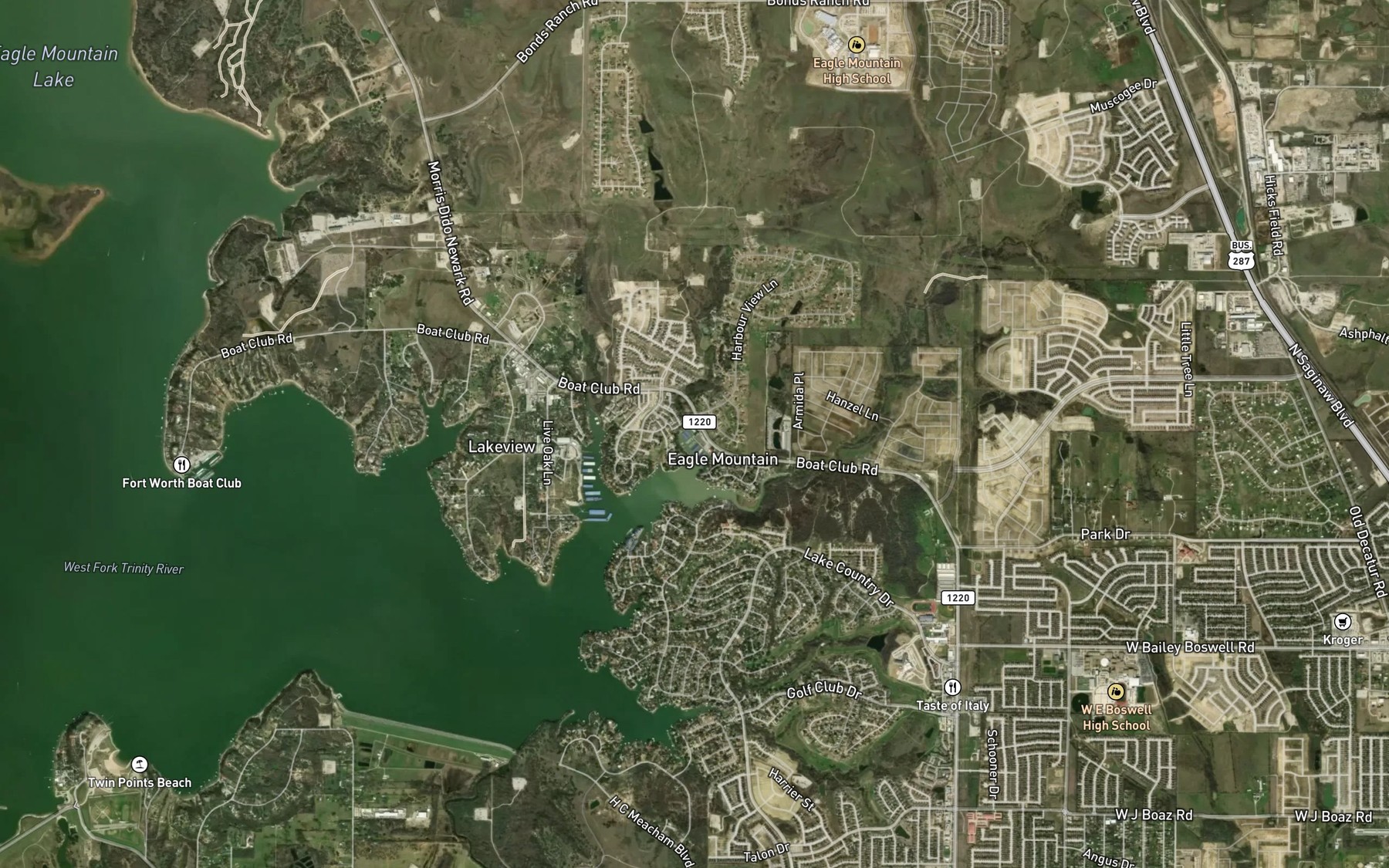 Satellite map of the Little Dosier Creek
