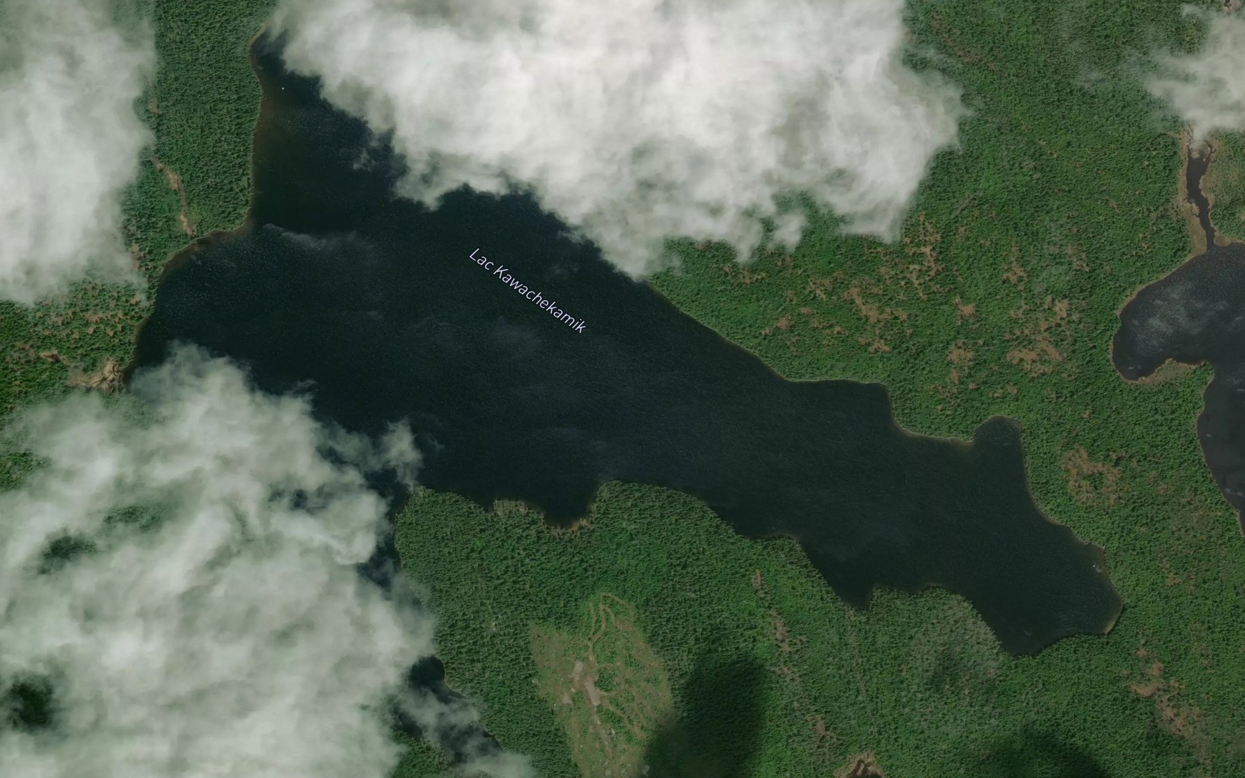 Satellite map of the Lac Kawachekamik