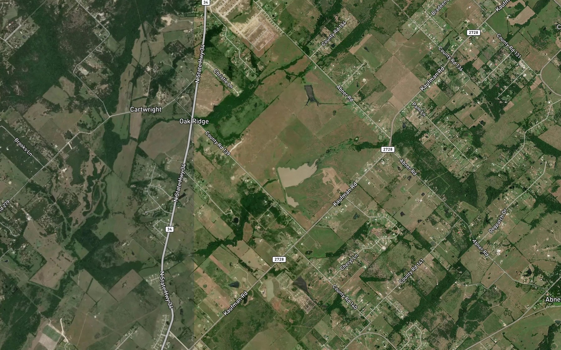 Satellite map of the Soil Conservation Service Site 57 Reservoir