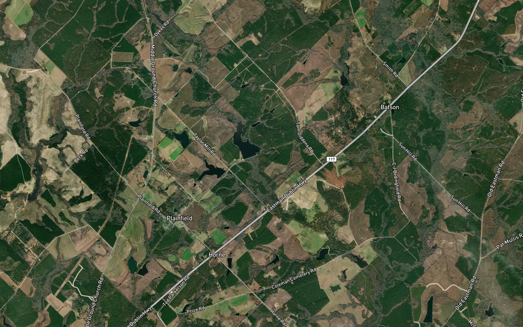 Satellite map of the Jones Pond