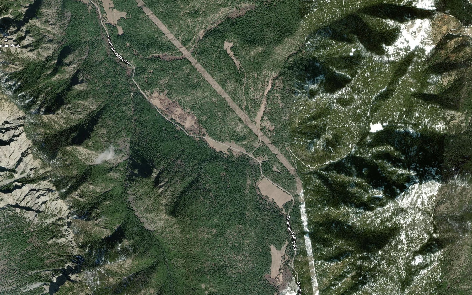 Satellite map of the Rusty Creek