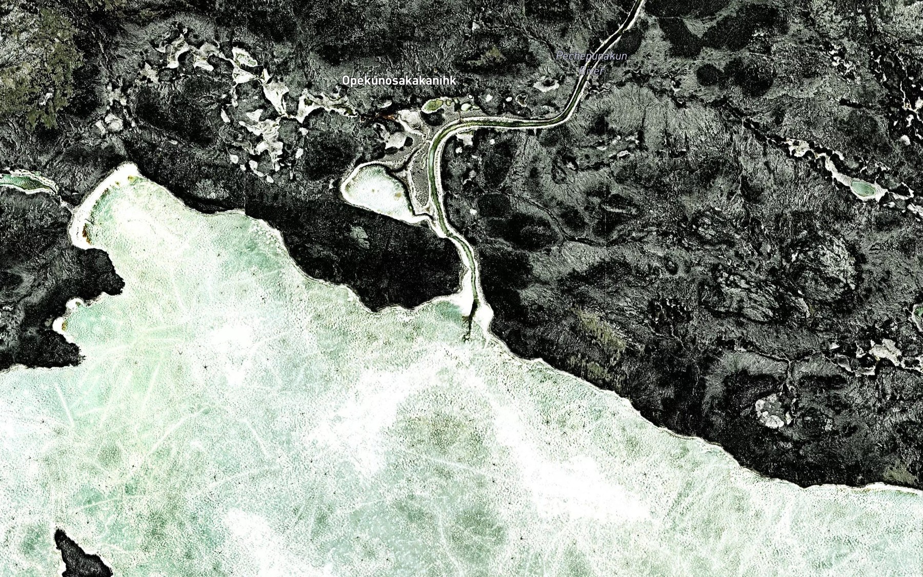 Satellite map of the Pecheponakun River