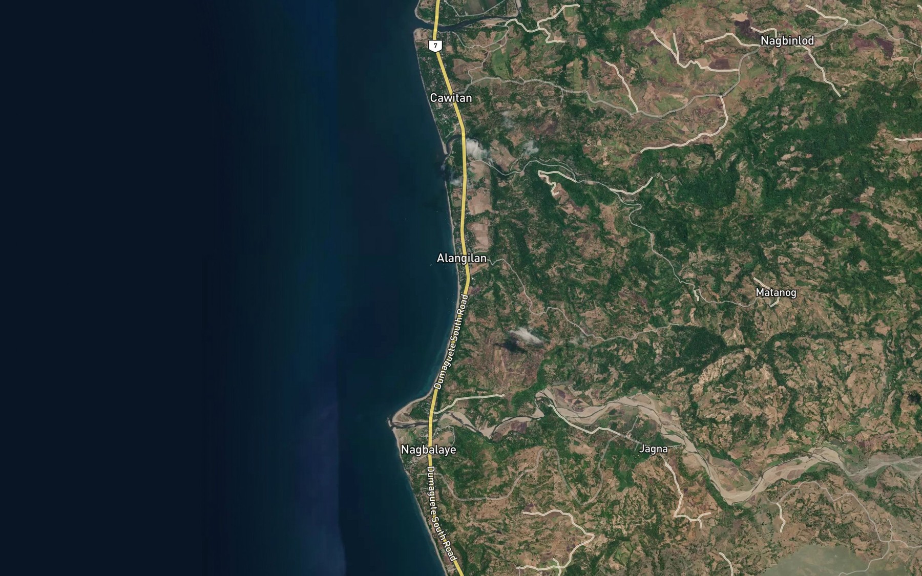 Satellite map of the Alangilan Creek