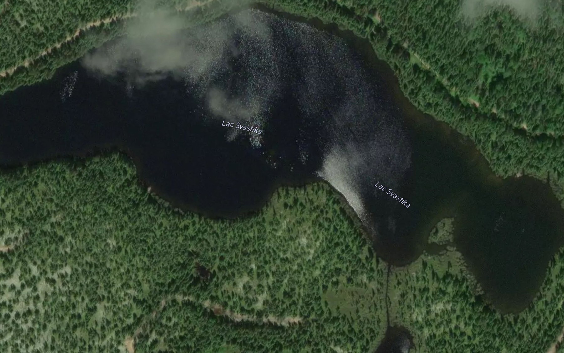 Satellite map of the Lac Svastika