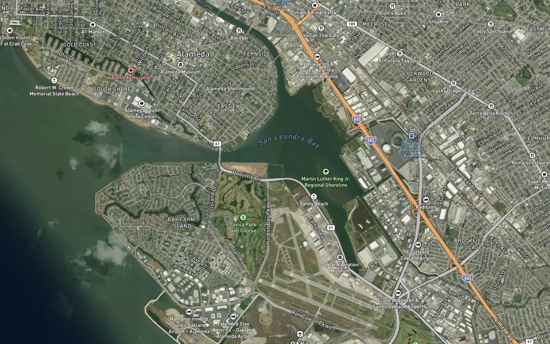 Satellite map of the Doolittle Pond