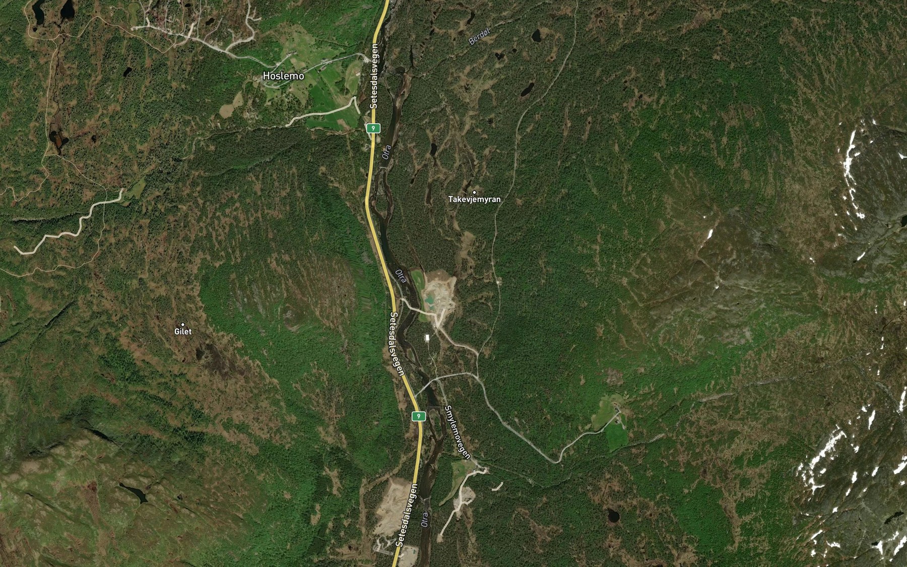 Satellite map of the Takevjebekken
