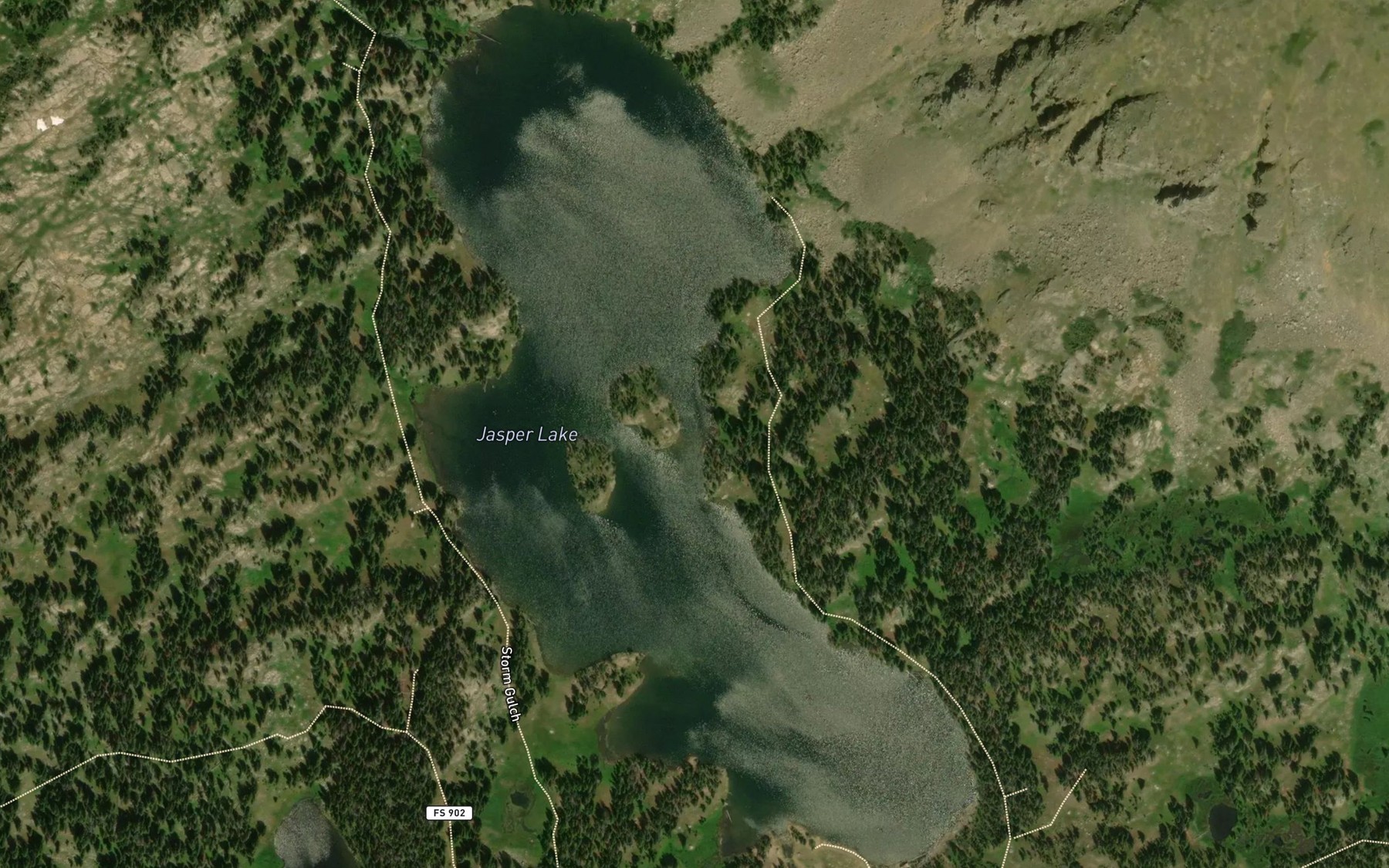 Satellite map of the Jasper Lake