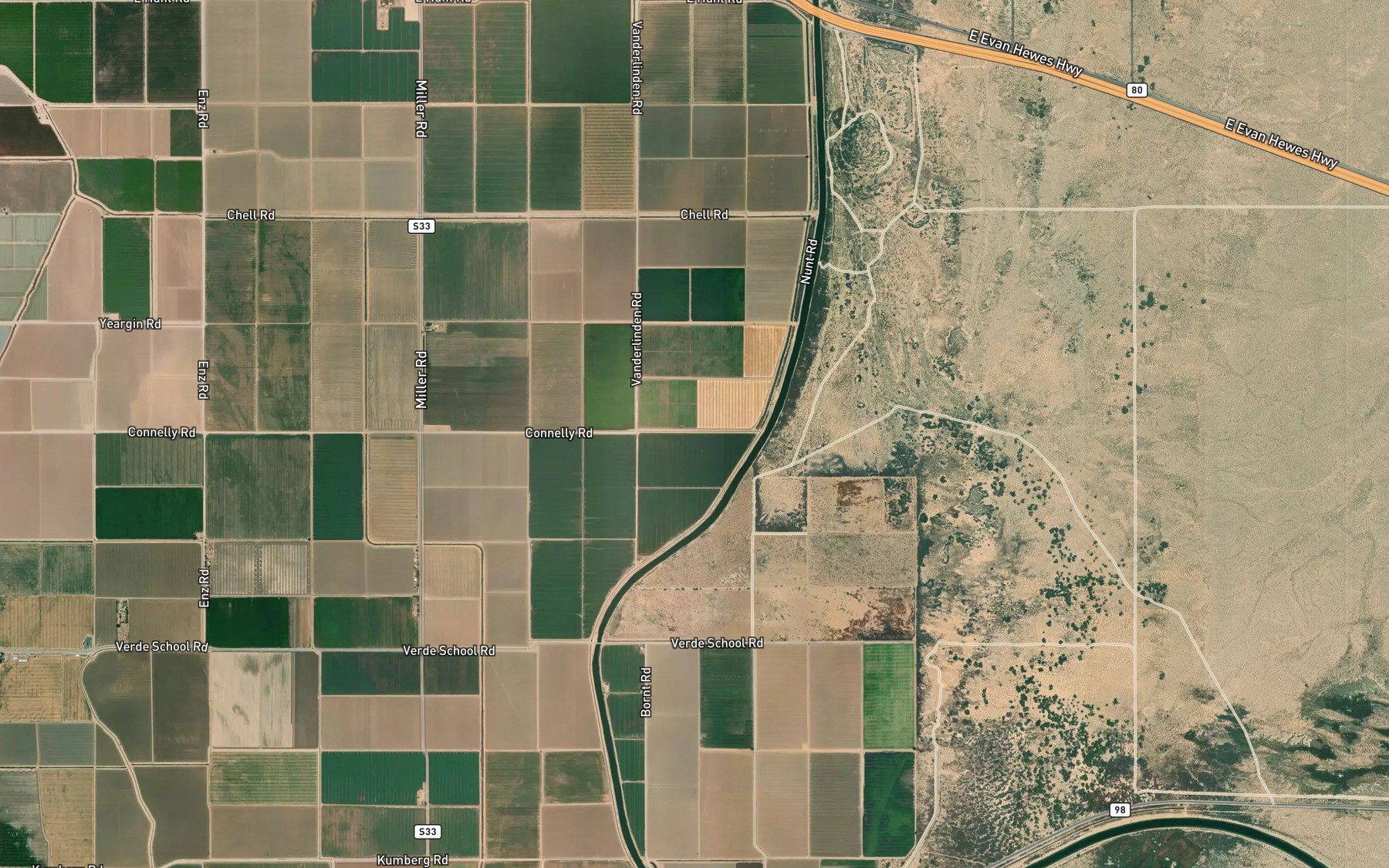 Satellite map of the Lateral Three