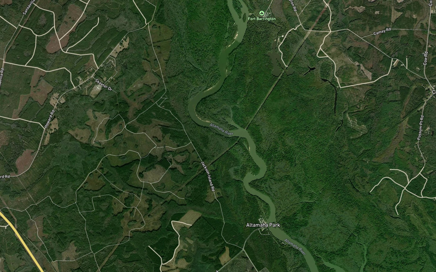 Satellite map of the Harris Branch