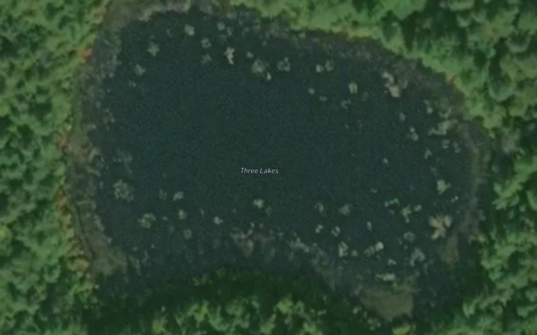 Satellite map of the Three Lakes