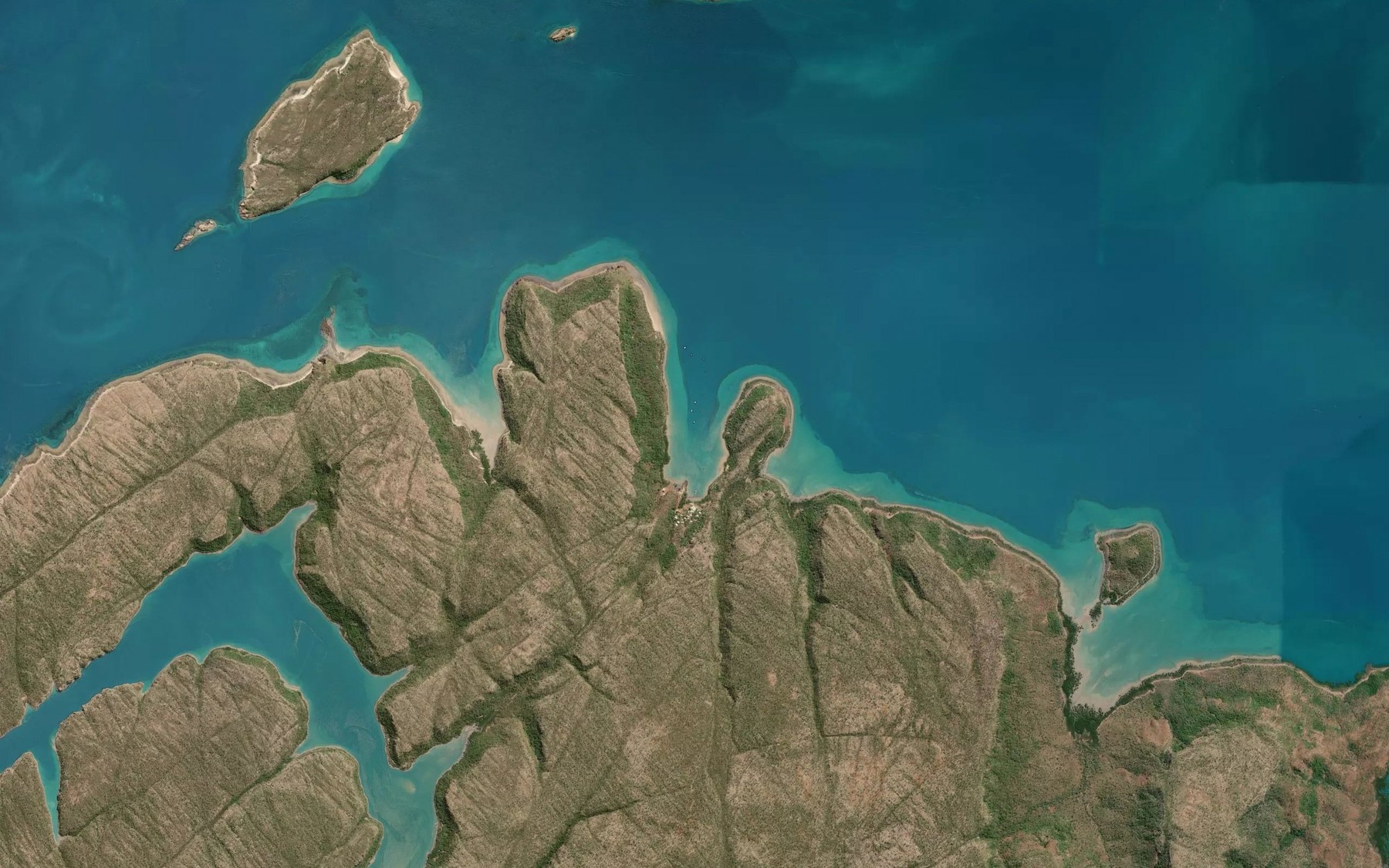 Satellite map of the Kuri Bay