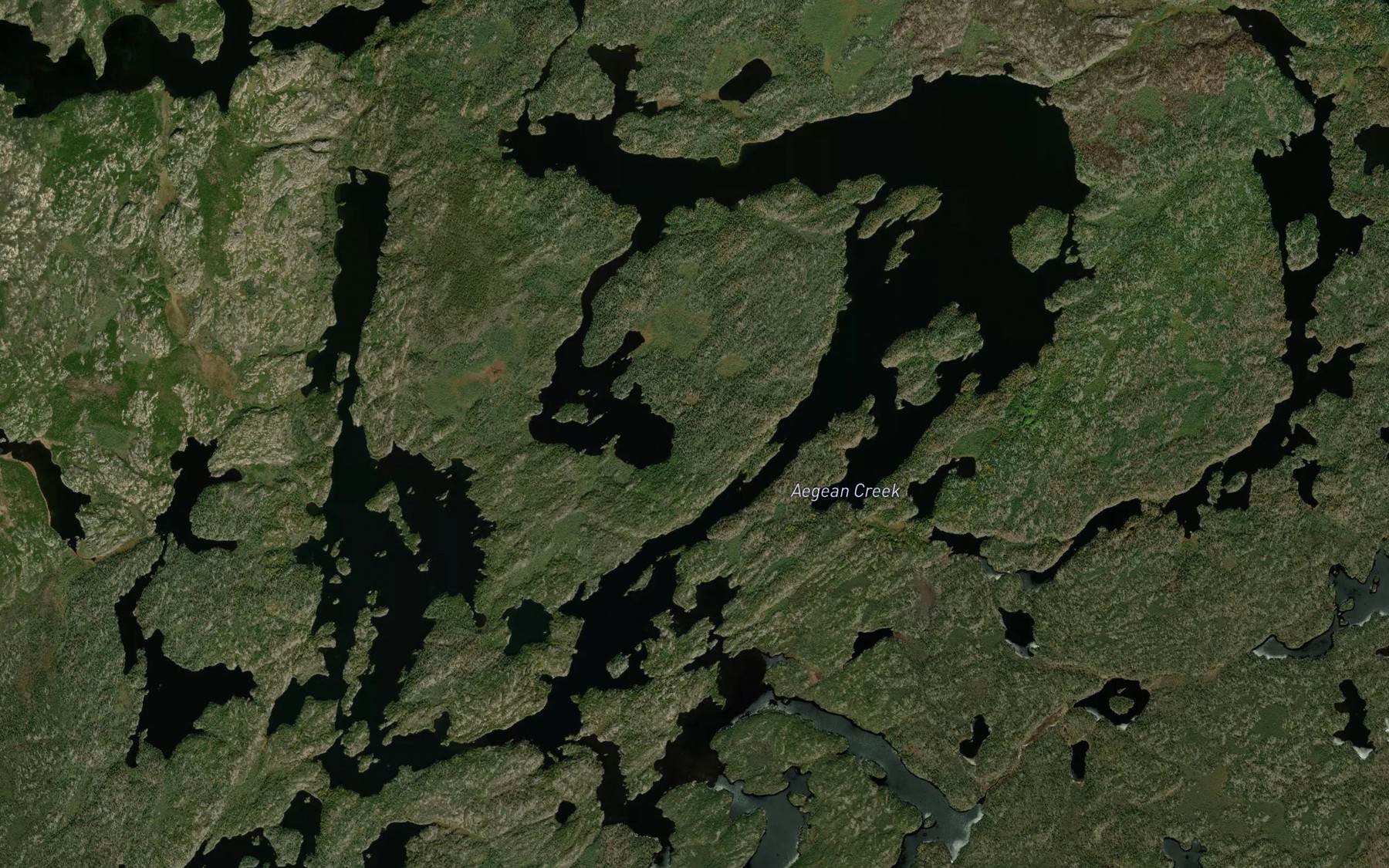 Satellite map of the Aegean Lake