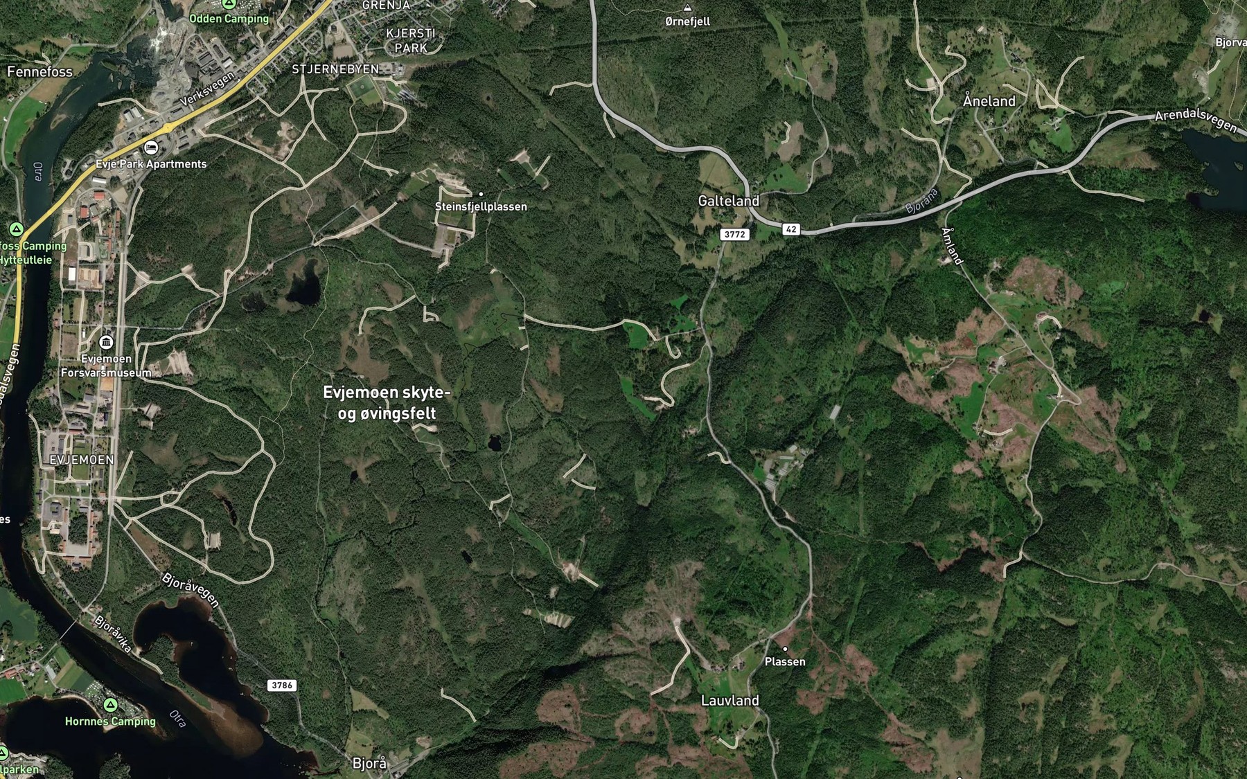 Satellite map of the Haugebekken