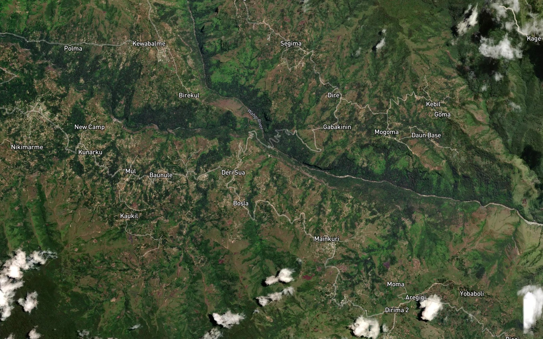 Satellite map of the Sua Creek