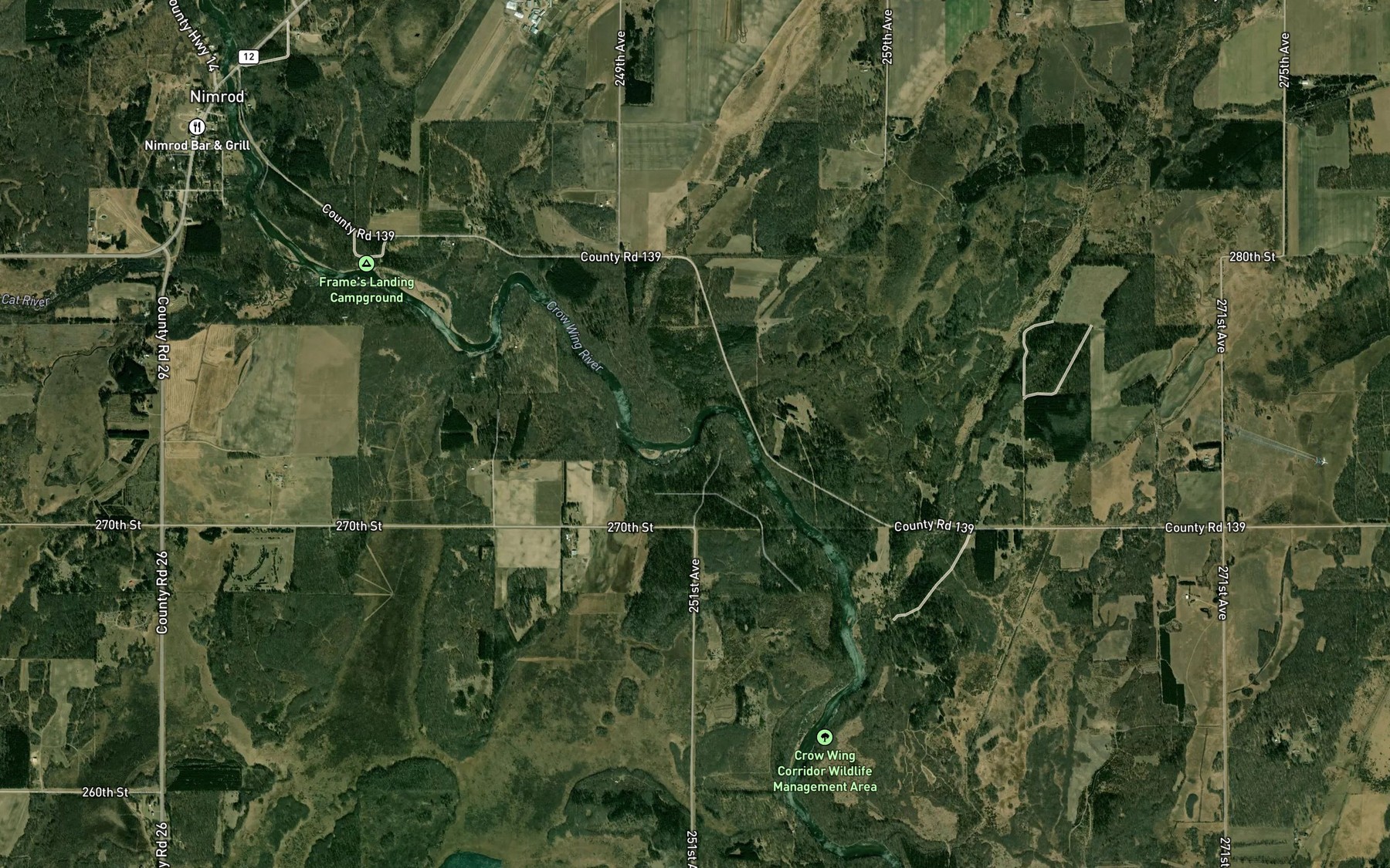 Satellite map of the Little Swamp Creek