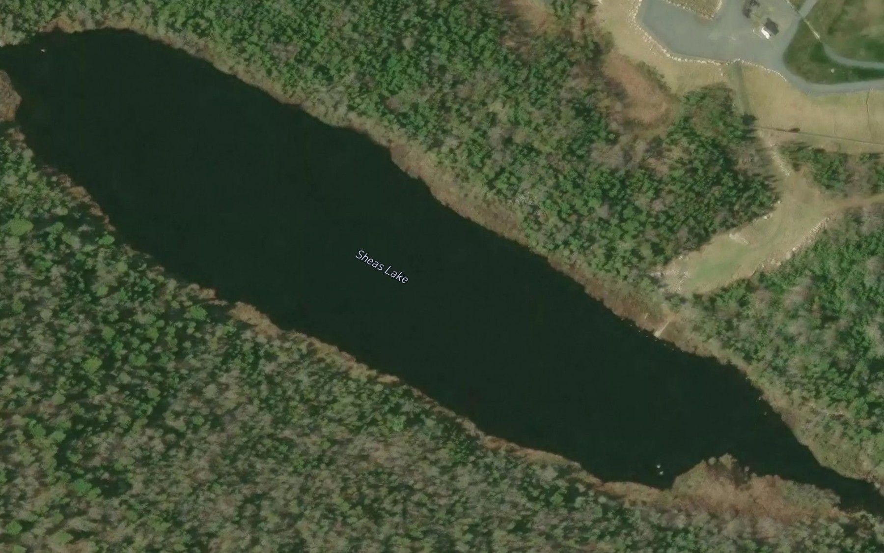 Satellite map of the Sheas Lake