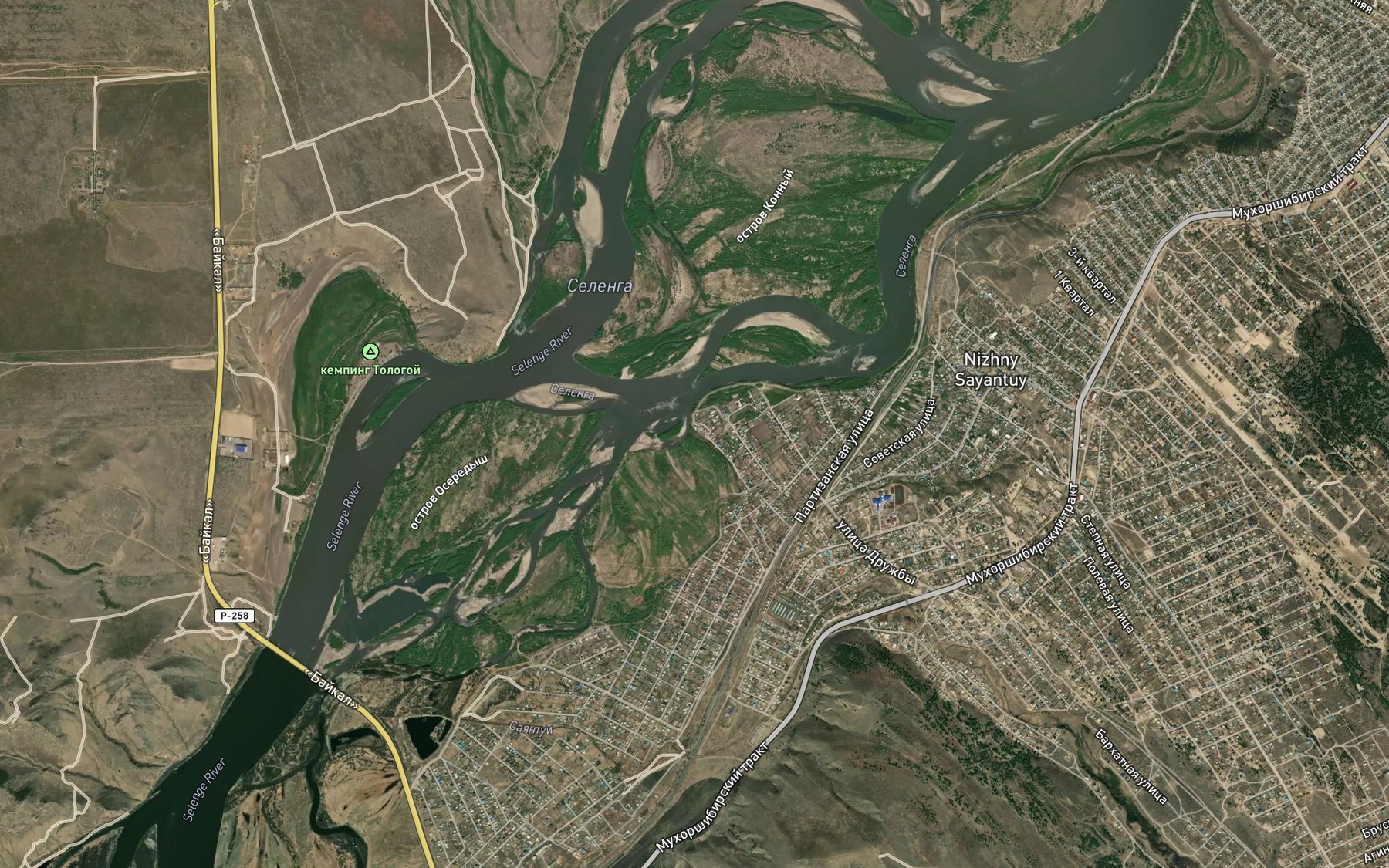 Satellite map of the Sayantuy