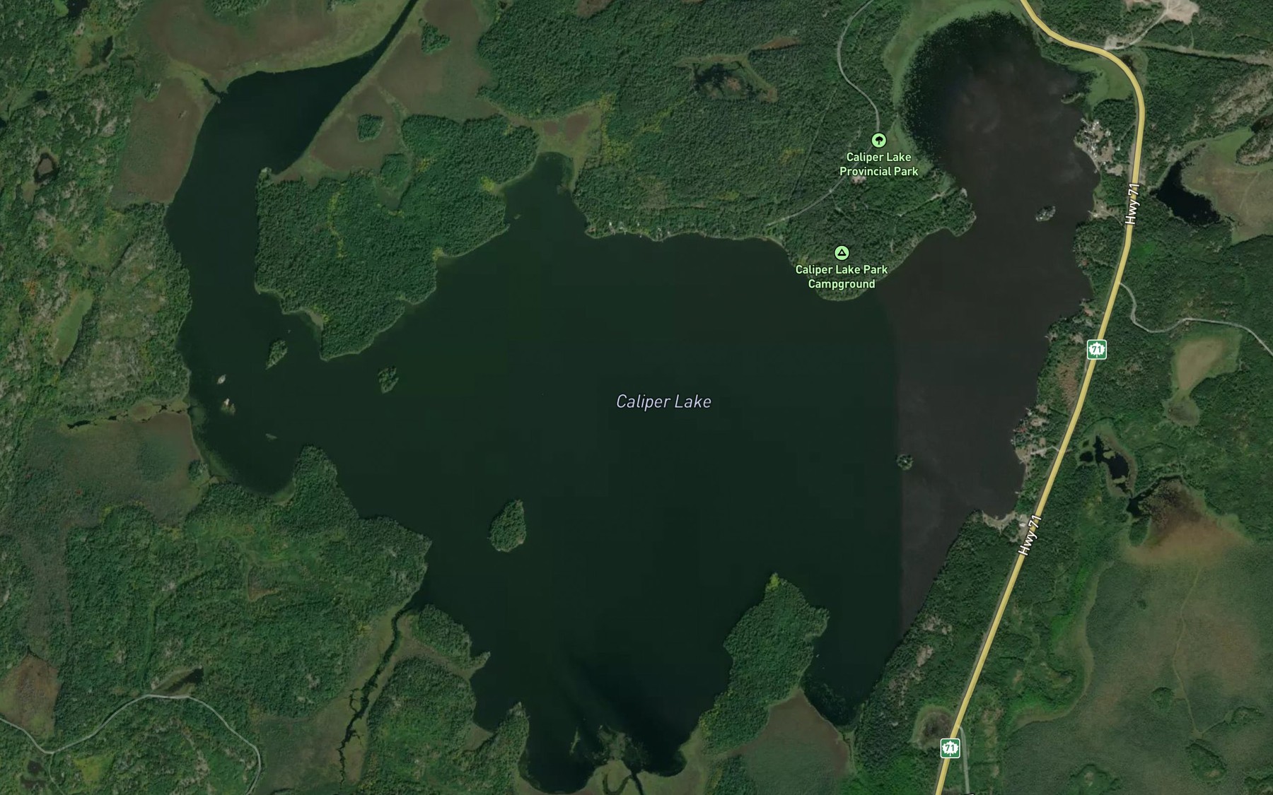 Satellite map of the Caliper Lake