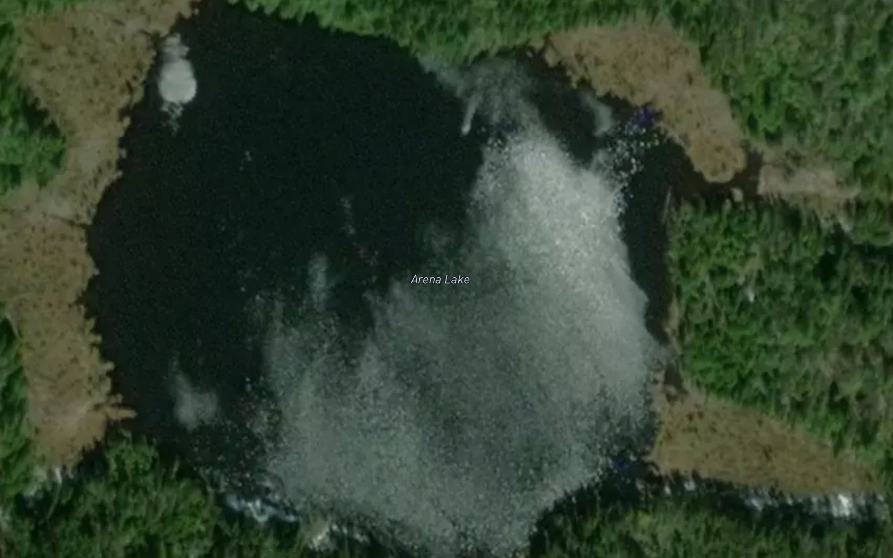 Satellite map of the Arena Lake